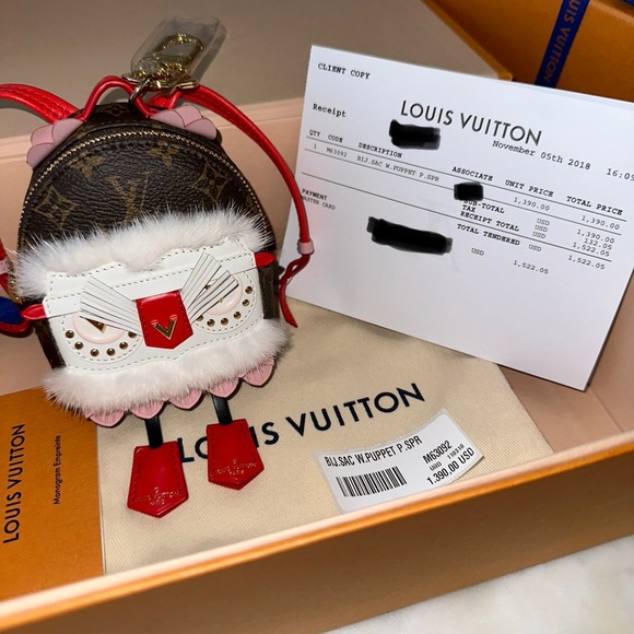 Louis Vuitton Micro Palm Springs Mink Owl Puppet Bag Charm - Picture 7 of 9